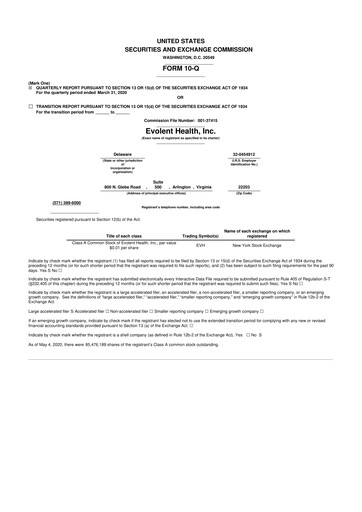 Thumbnail Evolent Health 10-Q Quarterly Report FY2020 