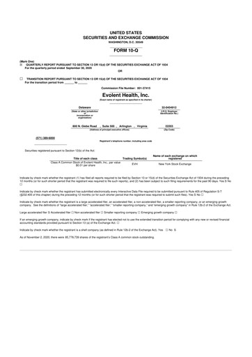 Thumbnail Evolent Health 10-Q Quarterly Report FY2020 