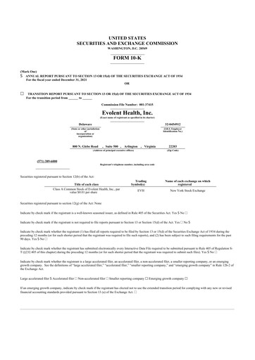 Thumbnail Evolent Health 10-K Annual Report 2021