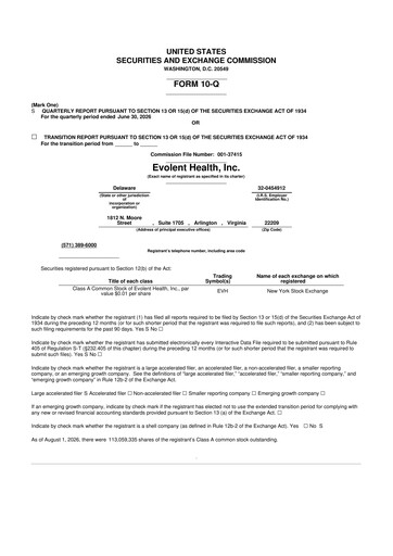 Thumbnail Evolent Health 10-Q Quarterly Report FY2026 