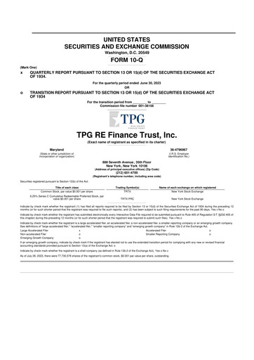 Thumbnail TPG Real Estate Finance Trust
 10-Q Quarterly Report FY2023 