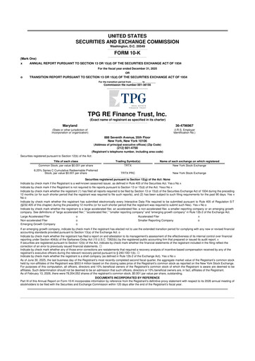 Thumbnail TPG Real Estate Finance Trust
 10-K Annual Report 2025