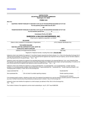 Thumbnail Babcock & Wilcox
 10-Q Quarterly Report FY2017 