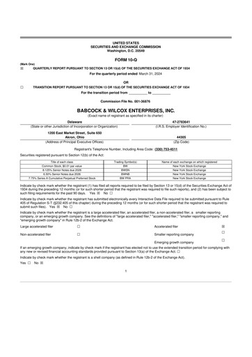 Thumbnail Babcock & Wilcox
 10-Q Quarterly Report FY2024 