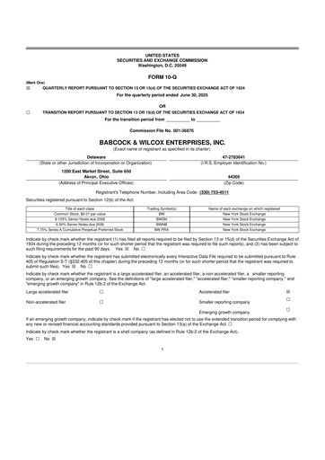 Thumbnail Babcock & Wilcox
 10-Q Quarterly Report FY2025 