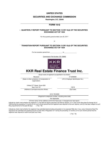 Thumbnail KKR Real Estate Finance Trust 10-Q Quarterly Report FY2017 