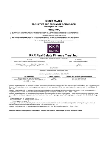 Thumbnail KKR Real Estate Finance Trust 10-Q Quarterly Report FY2024 