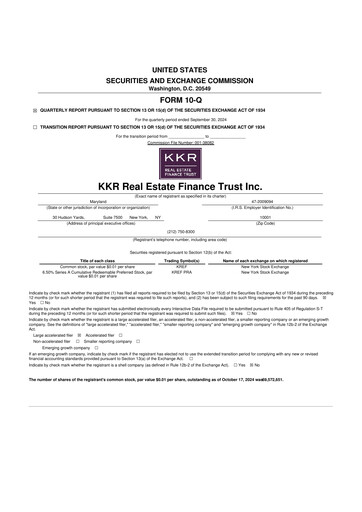 Thumbnail KKR Real Estate Finance Trust 10-Q Quarterly Report FY2024 