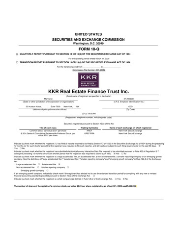 Thumbnail KKR Real Estate Finance Trust 10-Q Quarterly Report FY2025 