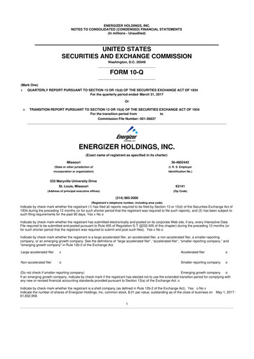 Thumbnail Energizer Holdings
 10-Q Quarterly Report FY2017 