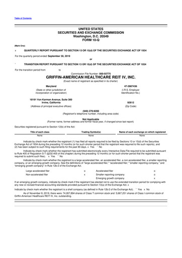 Thumbnail American Healthcare REIT 10-Q Quarterly Report FY2019 