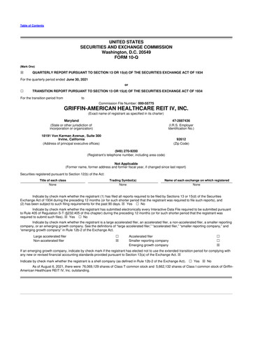 Thumbnail American Healthcare REIT 10-Q Quarterly Report FY2021 