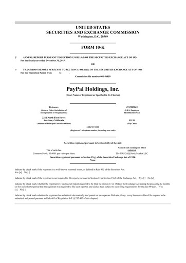 Thumbnail PayPal 10-K Annual Report 2015