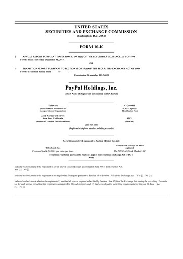 Thumbnail PayPal 10-K Annual Report 2017