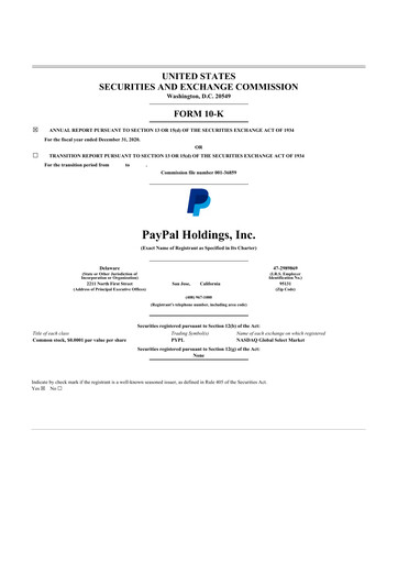 Thumbnail PayPal 10-K Annual Report 2020