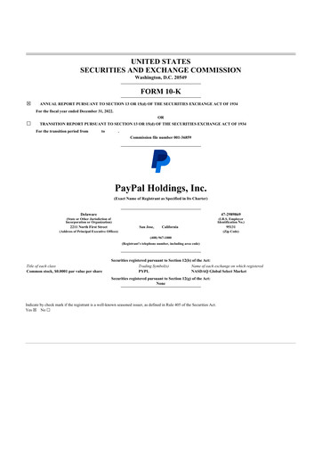 Thumbnail PayPal 10-K Annual Report 2022