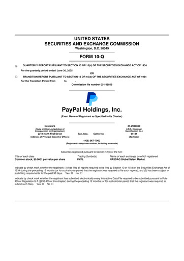 Vorschaubild PayPal 10-Q Quartalsbericht 2025 