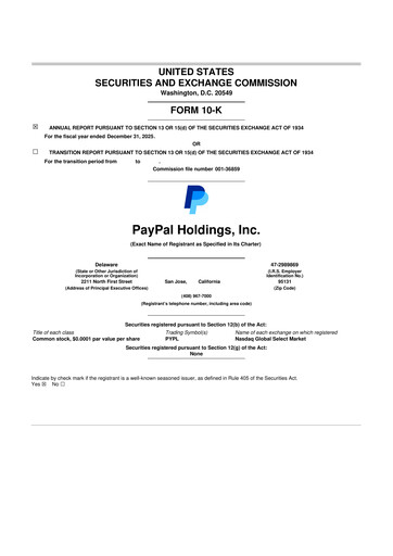 Thumbnail PayPal 10-K Annual Report 2025