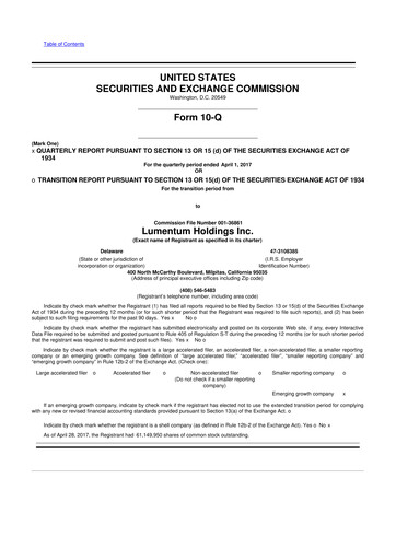 Thumbnail Lumentum 10-Q Quarterly Report FY2017 