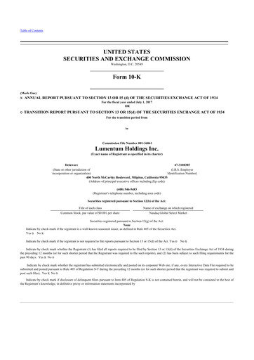 Thumbnail Lumentum 10-K Annual Report 2017