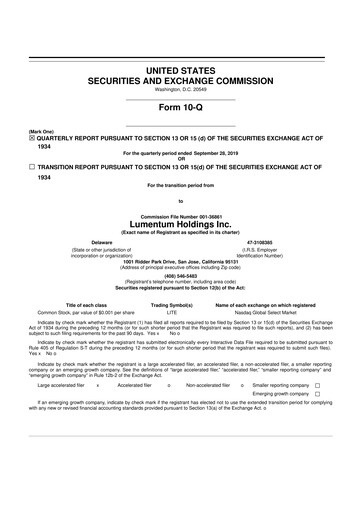 Thumbnail Lumentum 10-Q Quarterly Report FY2020 