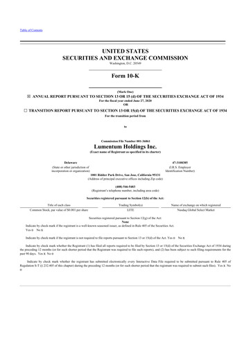 Thumbnail Lumentum 10-K Annual Report 2020