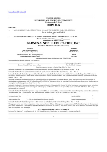 Thumbnail Barnes & Noble Education 10-K Annual Report 2016