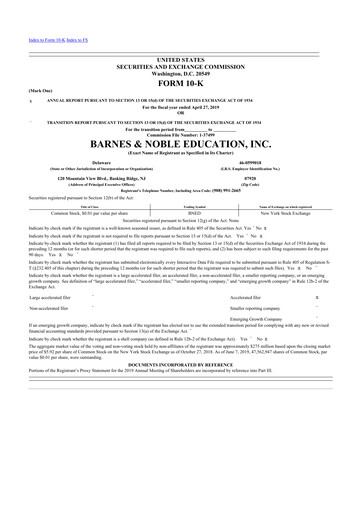 Thumbnail Barnes & Noble Education 10-K Annual Report 2019