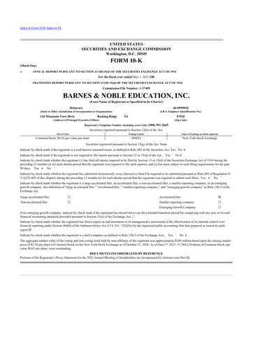 Thumbnail Barnes & Noble Education 10-K Annual Report 2021
