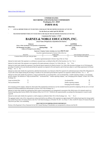 Thumbnail Barnes & Noble Education 10-K Annual Report 2022