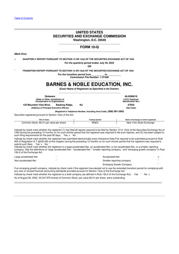 Thumbnail Barnes & Noble Education 10-Q Quarterly Report FY2023 