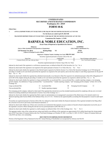 Thumbnail Barnes & Noble Education 10-K Annual Report 2023