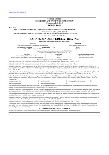 Thumbnail Barnes & Noble Education 10-K Annual Report 2024