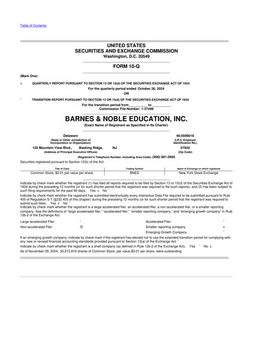 Thumbnail Barnes & Noble Education 10-Q Quarterly Report FY2025 