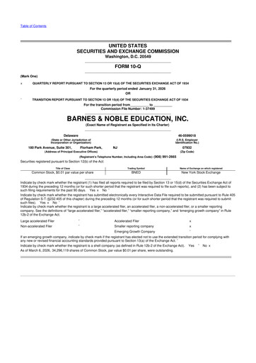 Thumbnail Barnes & Noble Education 10-Q Quarterly Report FY2026 