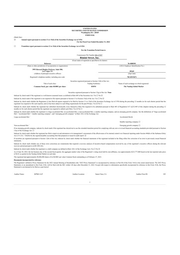 Thumbnail Rimini Street 10-K Annual Report 2022