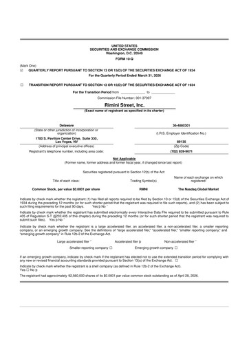 Thumbnail Rimini Street 10-Q Quarterly Report FY 