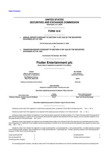 Thumbnail Flutter Entertainment 10-K Annual Report 2025