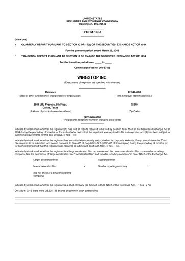 Thumbnail Wingstop Restaurants 10-Q Quarterly Report FY2016 