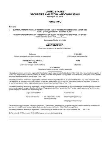 Thumbnail Wingstop Restaurants 10-Q Quarterly Report FY2017 