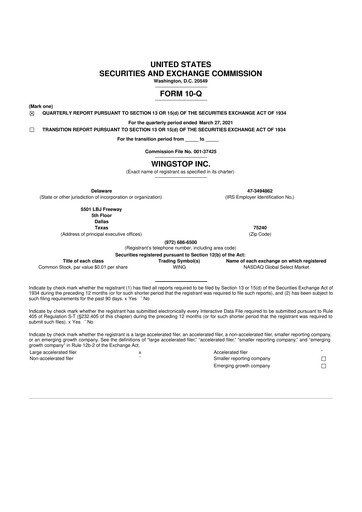 Thumbnail Wingstop Restaurants 10-Q Quarterly Report FY2021 