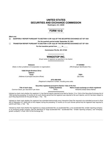 Thumbnail Wingstop Restaurants 10-Q Quarterly Report FY2021 