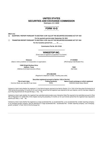 Thumbnail Wingstop Restaurants 10-Q Quarterly Report FY2024 