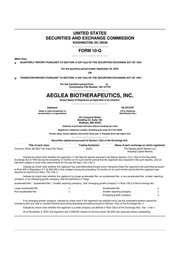 Thumbnail Spyre Therapeutics 10-Q Quarterly Report FY2023 
