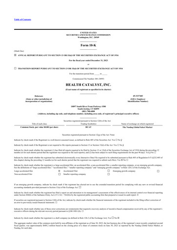 Thumbnail Health Catalyst
 10-K Annual Report 2023