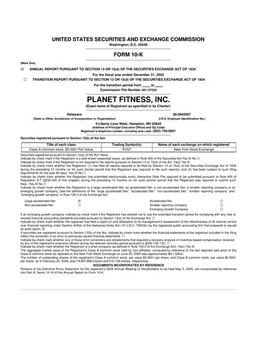 Thumbnail Planet Fitness
 10-K Annual Report 2025