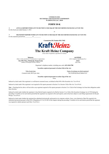 Thumbnail Kraft Heinz 10-K Annual Report 2015