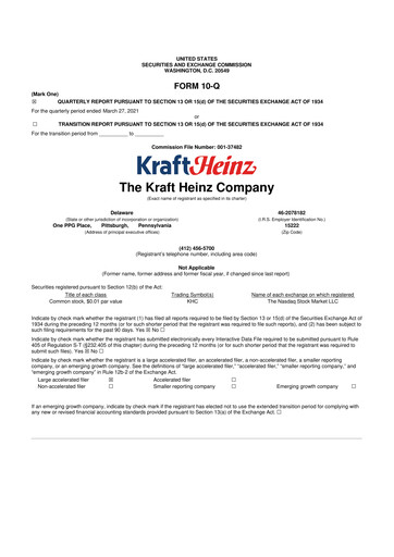 Thumbnail Kraft Heinz 10-Q Quarterly Report FY2021 