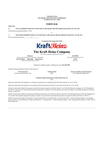 Thumbnail Kraft Heinz 10-K Annual Report 2022