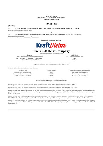 Thumbnail Kraft Heinz 10-K Annual Report 2024